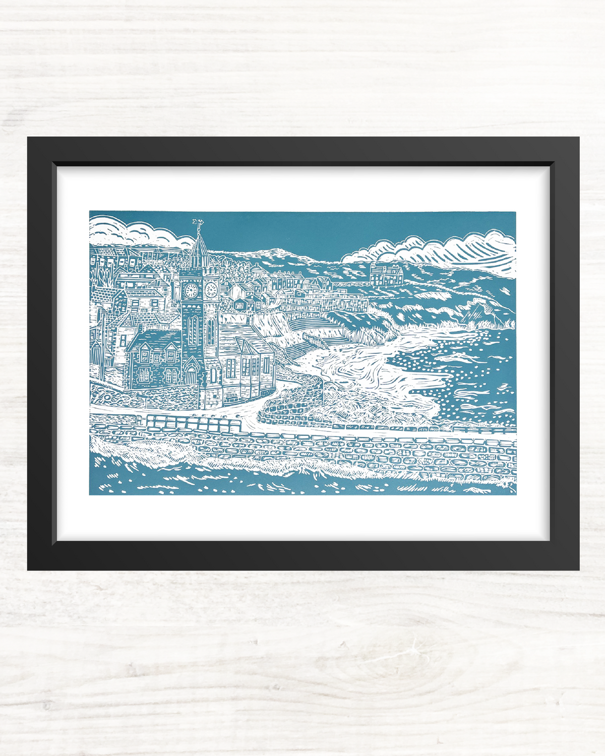 Porthleven lino print